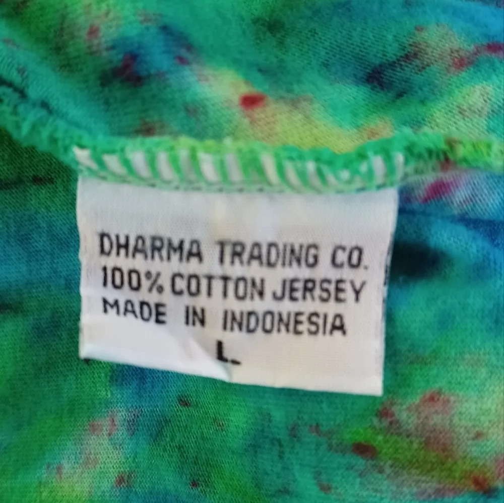Dharma Trading Co Tie Dye Multicolor Summer Casual Sleeveless Maxi Dress Large